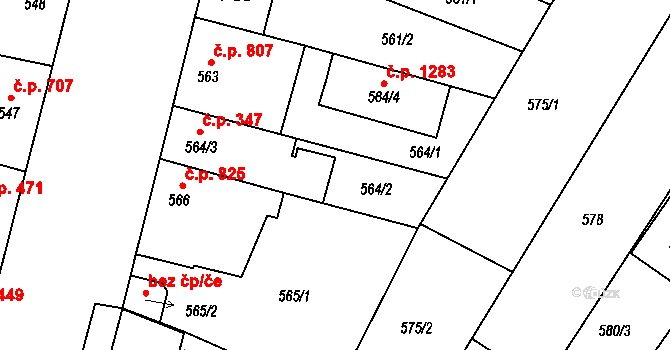 Mutěnice 44817738 na parcele st. 564/2 v KÚ Mutěnice, Katastrální mapa