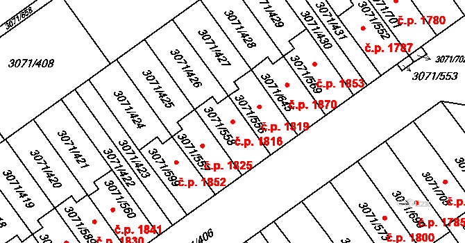 Hlučín 1816 na parcele st. 3071/558 v KÚ Hlučín, Katastrální mapa
