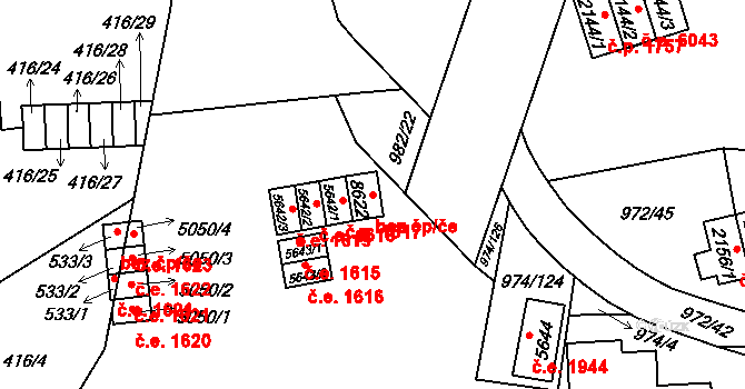 Zlín 48972738 na parcele st. 8622 v KÚ Zlín, Katastrální mapa
