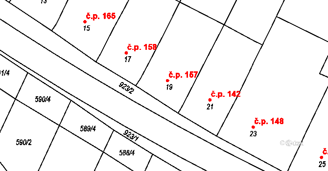 Vícemilice 157, Bučovice na parcele st. 19 v KÚ Vícemilice, Katastrální mapa