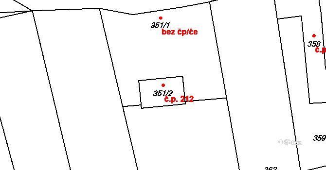 Police 212 na parcele st. 351/2 v KÚ Police u Valašského Meziříčí, Katastrální mapa