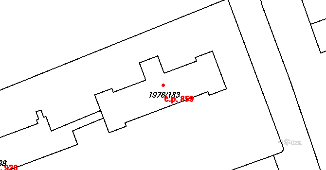 Bechyně 859 na parcele st. 1978/183 v KÚ Bechyně, Katastrální mapa