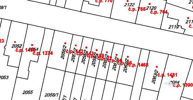 Husovice 72, Brno na parcele st. 2059/2 v KÚ Husovice, Katastrální mapa