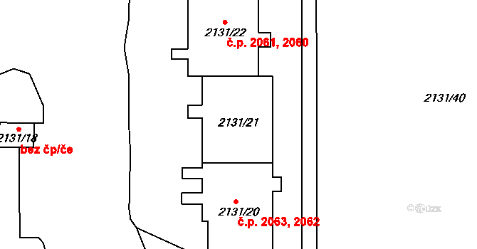 Stodůlky 2062,2063, Praha na parcele st. 2131/20 v KÚ Stodůlky, Katastrální mapa