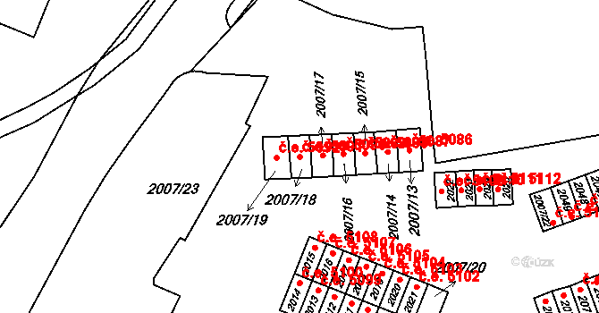 Kadaň 5091 na parcele st. 2007/18 v KÚ Kadaň, Katastrální mapa