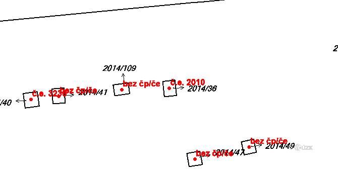 Skvrňany 2010, Plzeň na parcele st. 2014/36 v KÚ Skvrňany, Katastrální mapa