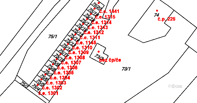 Děčín 41689739 na parcele st. 73/3 v KÚ Děčín-Staré Město, Katastrální mapa