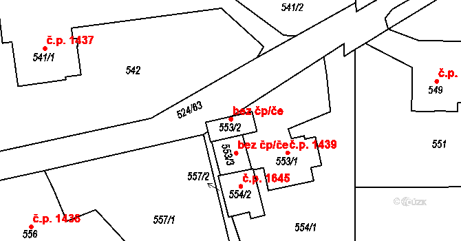 Havířov 42748739 na parcele st. 553/2 v KÚ Bludovice, Katastrální mapa