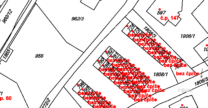 Jablonec nad Nisou 44206739 na parcele st. 782 v KÚ Jablonecké Paseky, Katastrální mapa