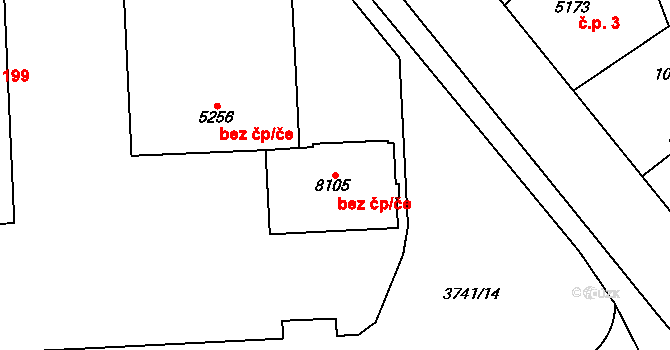 Pardubice 46729739 na parcele st. 8105 v KÚ Pardubice, Katastrální mapa