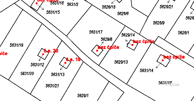 Frýdek-Místek 48801739 na parcele st. 5629/8 v KÚ Frýdek, Katastrální mapa