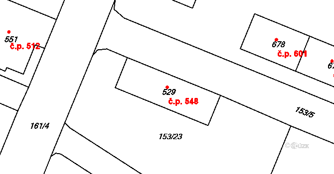 Lobeček 548, Kralupy nad Vltavou na parcele st. 529 v KÚ Lobeček, Katastrální mapa