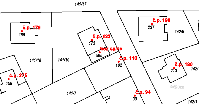 Mratín 94178739 na parcele st. 565 v KÚ Mratín, Katastrální mapa