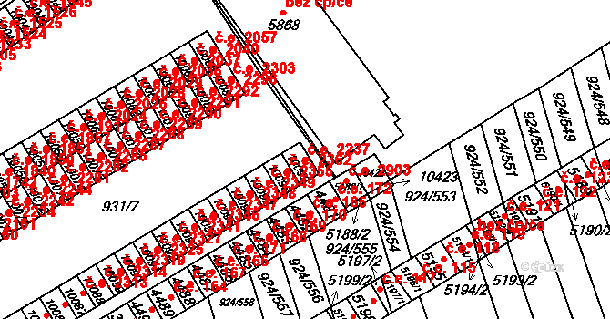 Hodonín 2237 na parcele st. 10099 v KÚ Hodonín, Katastrální mapa