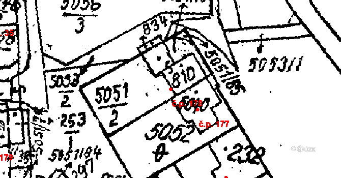 Pasohlávky 178 na parcele st. 810 v KÚ Pasohlávky, Katastrální mapa