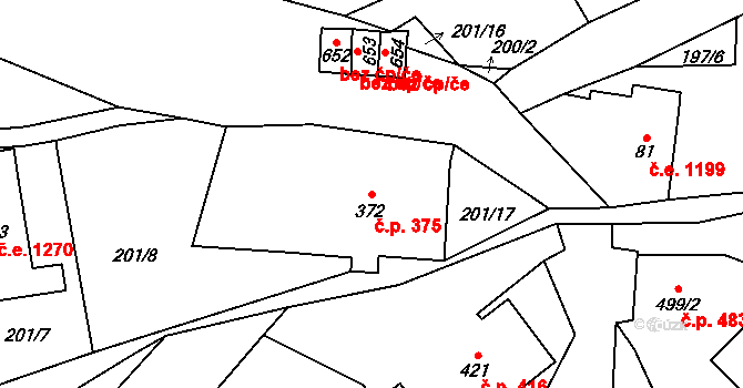 Janov nad Nisou 375 na parcele st. 372 v KÚ Janov nad Nisou, Katastrální mapa