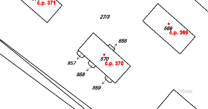 Horní Cerekev 370 na parcele st. 570 v KÚ Horní Cerekev, Katastrální mapa