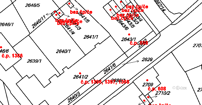 Turnov 1396,1397,1398 na parcele st. 2641/2 v KÚ Turnov, Katastrální mapa