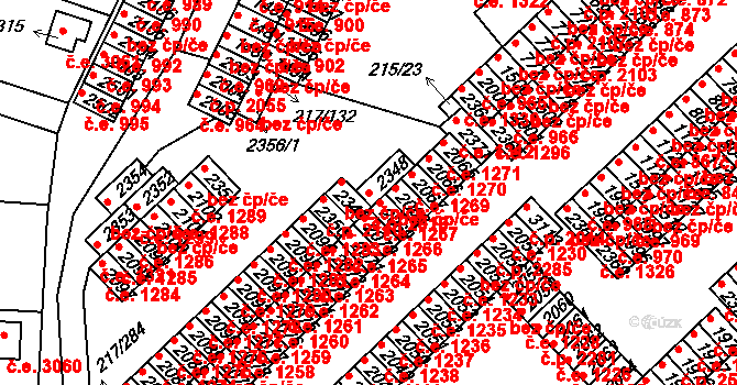 Sezimovo Ústí 2018 na parcele st. 2348 v KÚ Sezimovo Ústí, Katastrální mapa
