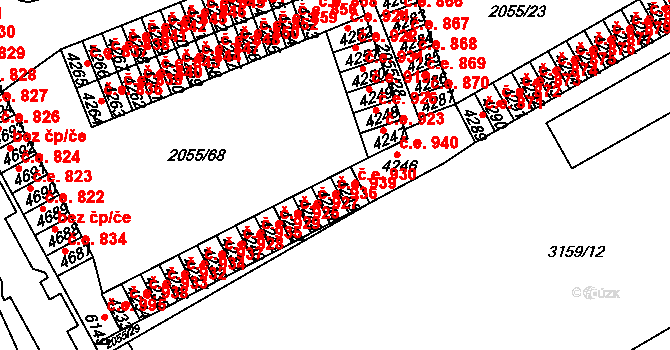 Hodonín 930 na parcele st. 4245 v KÚ Hodonín, Katastrální mapa