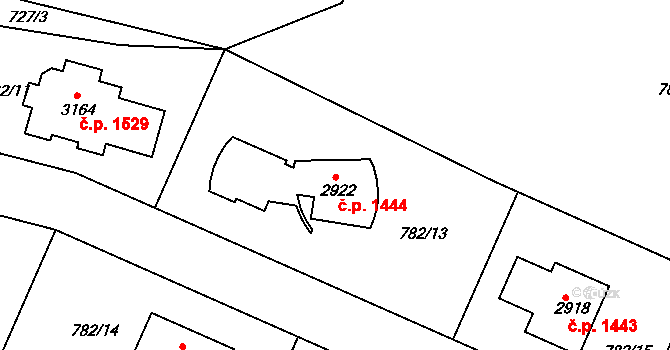 Neratovice 1444 na parcele st. 2922 v KÚ Neratovice, Katastrální mapa