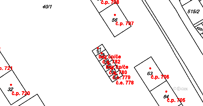Kopřivnice 782 na parcele st. 58 v KÚ Kopřivnice, Katastrální mapa