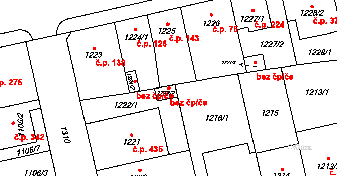 Praha 40430740 na parcele st. 1222/2 v KÚ Vokovice, Katastrální mapa