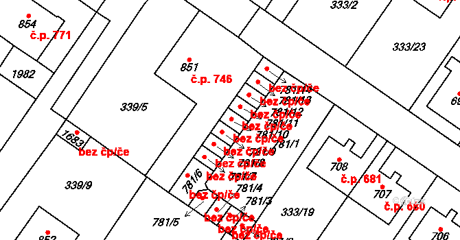 Kostelec nad Labem 42374740 na parcele st. 781/10 v KÚ Kostelec nad Labem, Katastrální mapa