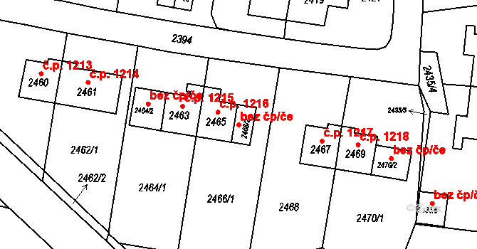 Sokolov 44376740 na parcele st. 2466/2 v KÚ Sokolov, Katastrální mapa