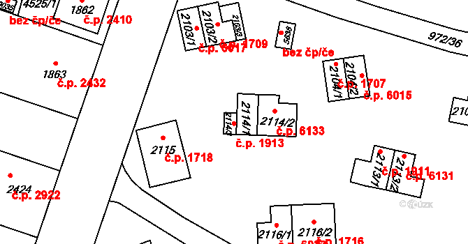 Zlín 47744740 na parcele st. 2114/3 v KÚ Zlín, Katastrální mapa