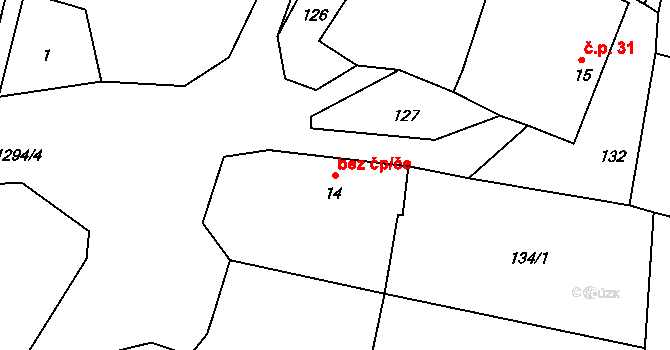 Smilovy Hory 48560740 na parcele st. 14 v KÚ Malý Ježov, Katastrální mapa