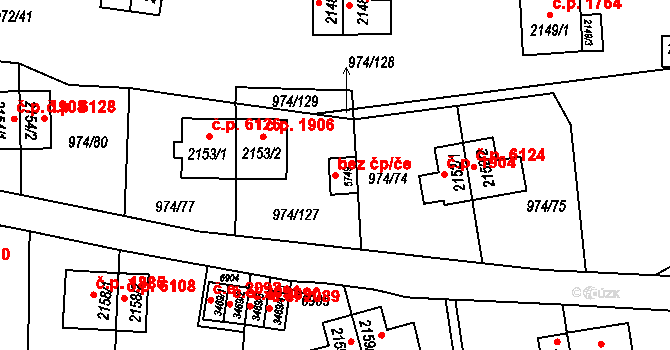Zlín 48959740 na parcele st. 5749 v KÚ Zlín, Katastrální mapa