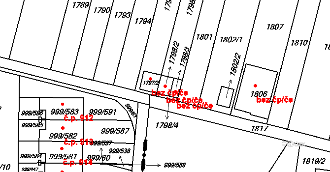 Brno 49219740 na parcele st. 1798/2 v KÚ Horní Heršpice, Katastrální mapa
