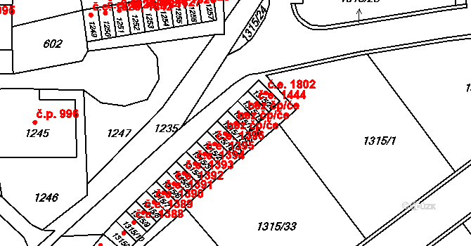 Jirkov 49700740 na parcele st. 1315/17 v KÚ Jirkov, Katastrální mapa