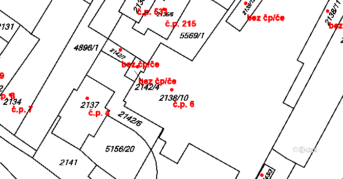 Pražské Předměstí 6, Vysoké Mýto na parcele st. 2138/10 v KÚ Vysoké Mýto, Katastrální mapa