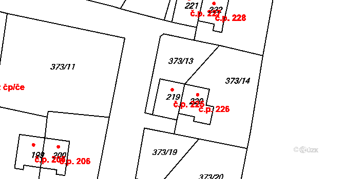 Mlékojedy 225, Neratovice na parcele st. 219 v KÚ Mlékojedy u Neratovic, Katastrální mapa