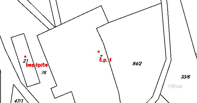 Dobřemilice 1, Čachrov na parcele st. 7 v KÚ Dobřemilice, Katastrální mapa