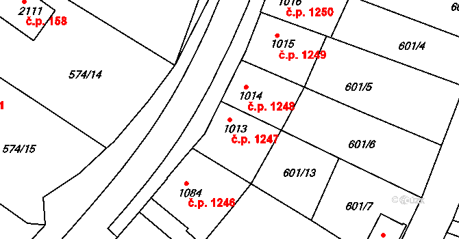 Náchod 1247 na parcele st. 1013 v KÚ Náchod, Katastrální mapa