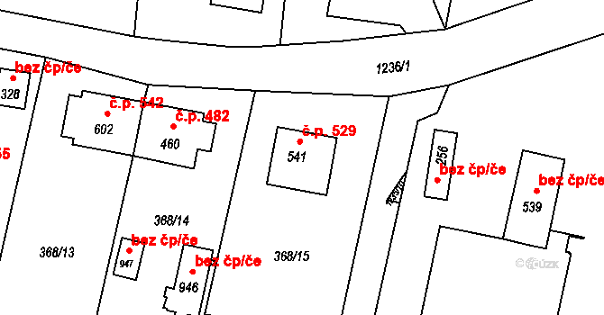 Mořkov 529 na parcele st. 541 v KÚ Mořkov, Katastrální mapa