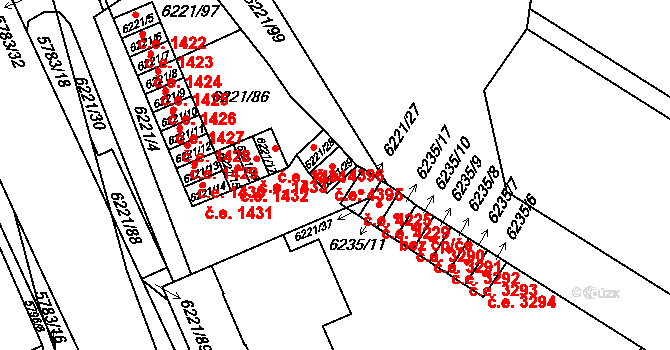 Jihlava 4395 na parcele st. 6221/29 v KÚ Jihlava, Katastrální mapa