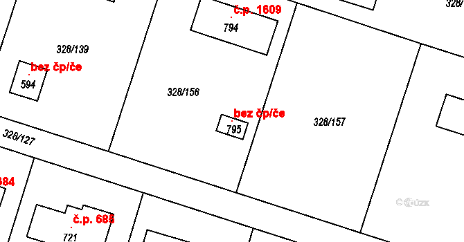 Kamenice 138840741 na parcele st. 795 v KÚ Štiřín, Katastrální mapa