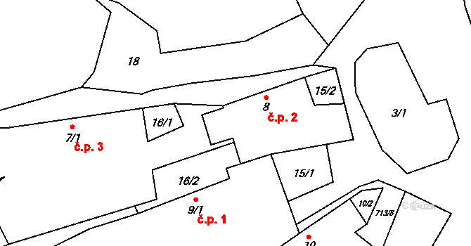 Lipice 2, Pelhřimov na parcele st. 8 v KÚ Lipice, Katastrální mapa