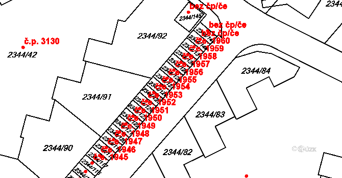 Teplice 1956 na parcele st. 2344/127 v KÚ Teplice, Katastrální mapa