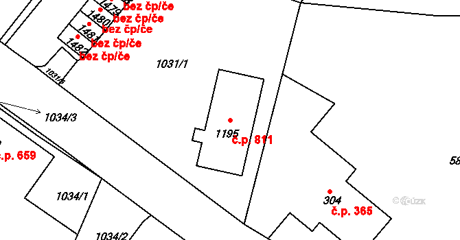 Hostinné 811 na parcele st. 1195 v KÚ Hostinné, Katastrální mapa