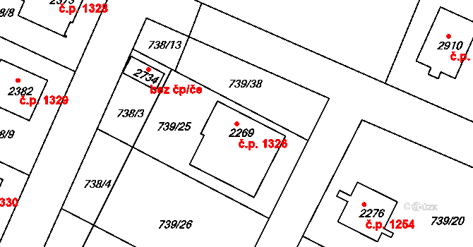 Neratovice 1326 na parcele st. 2269 v KÚ Neratovice, Katastrální mapa