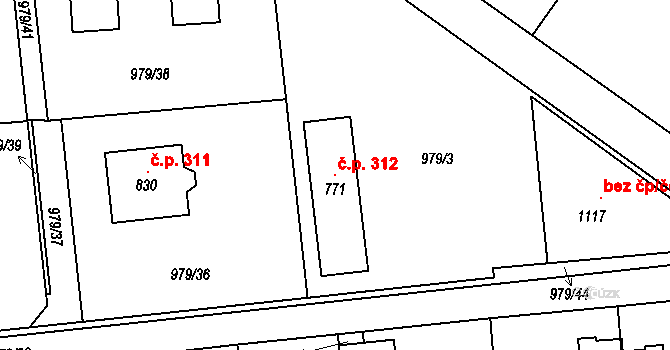 Želivec 312, Sulice na parcele st. 771 v KÚ Sulice, Katastrální mapa