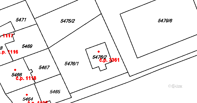 Varnsdorf 3361 na parcele st. 5476/2 v KÚ Varnsdorf, Katastrální mapa