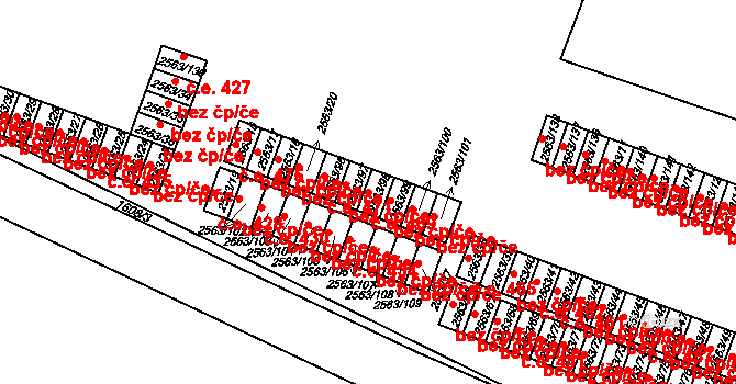 Předměstí 469, Litoměřice na parcele st. 2563/98 v KÚ Litoměřice, Katastrální mapa