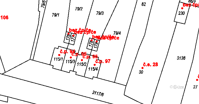 Bor 38272741 na parcele st. 179 v KÚ Damnov, Katastrální mapa