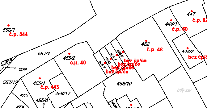 Znojmo 40956741 na parcele st. 456/3 v KÚ Oblekovice, Katastrální mapa